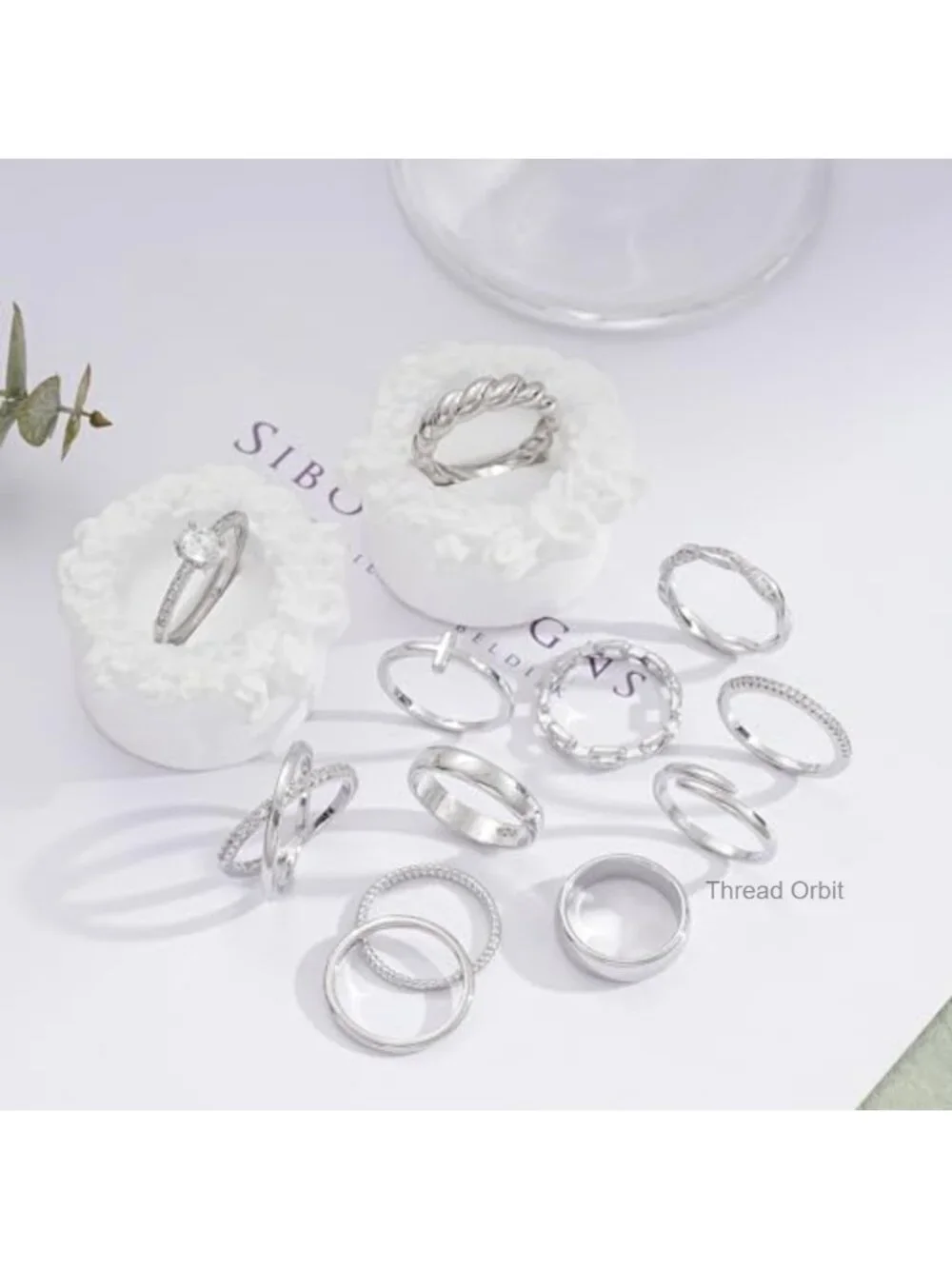 12 PCS 14K Gold Plated Stacking Rings Set for Women - Eternity Band Size 5-11
